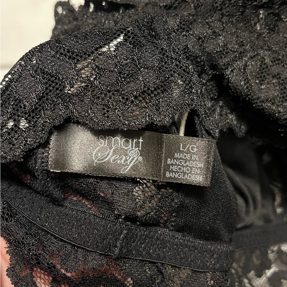 Black Deep V Lace Bralette Size Large - Picture 7 of 12